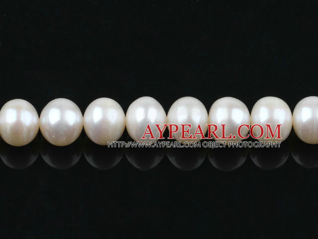 Pearl Beads, White, 10-11mm natural global shape, Sold per 15.7-inch strand