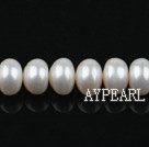 Pearl Beads, White, 12-13mm natural abacus shape, Sold per 15.7-inch strand