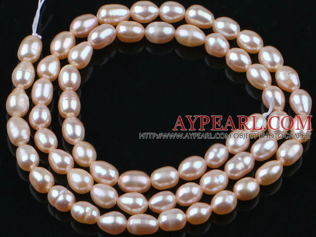 Pearl Beads, Pink, 4-4.5mm natural rice shape, Sold per 14.2-inch strand