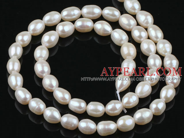 Pearl Beads, White, 5-6mm natural rice shape, Sold per 14.2-inch strand