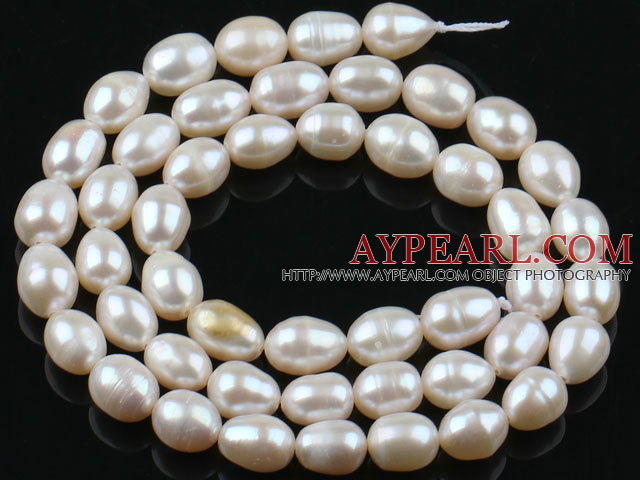 Pearl Beads, White, 5-6mm natural rice shape, Sold per 14.6-inch strand