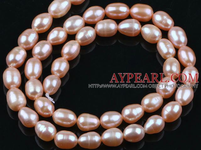 Pearl Beads, Pink, 5-6mm natural rice shape, Sold per 14.6-inch strand