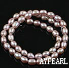 Pearl Beads, Purple, 5-6mm natural rice shape, Sold per 14.6-inch strand