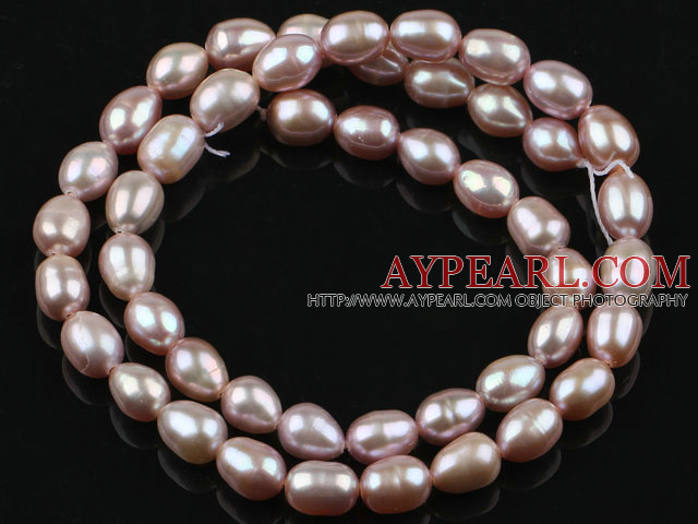 Pearl Beads, Purple, 5-6mm natural rice shape, Sold per 14.6-inch strand