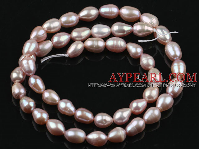 Pearl Beads, Purple, 6-7mm natural rice shape, Sold per 14.2-inch strand