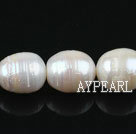 Rice Shape Freshwater Pearl Beads with Growth Grain,Natural White, 12-14mm, Sold per 15-Inch Strand,12-14mm