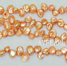 Freashwater pearl beads, orange,  5*7*9mm top-drilled keshi. Sold per 15.4-inch strand.