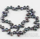 Peanut Shape Freshwater Pearl Beads, Natural Black, Top Drilled, 7*9mm, Sold per 14.6-Inch Strand,7*9mm
