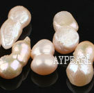 Pearl Beads, White, 10*18mm natural partial hole, peanut shape, Sold per 15-inch strand