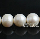 Pearl Beads, White, 10*11mm natural, Sold per 15.7-inch strand