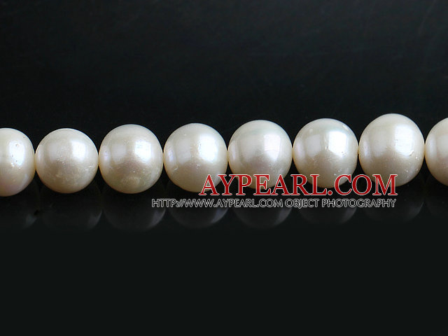 Pearl Beads, White, 10*11mm natural, Sold per 15.7-inch strand