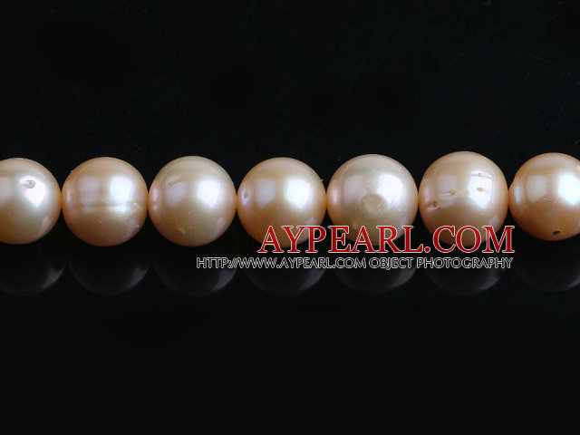 Pearl Beads, Pink, 10*11mm natural, Sold per 15.7-inch strand