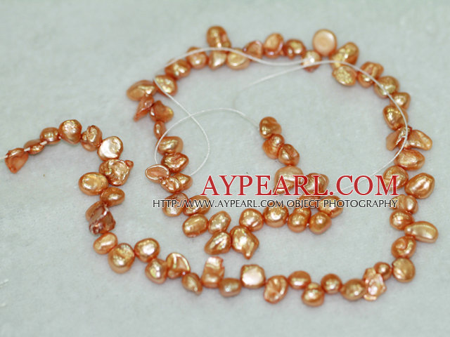 Freashwater pearl beads, orange,  5*7*9mm top-drilled keshi. Sold per 15.4-inch strand.
