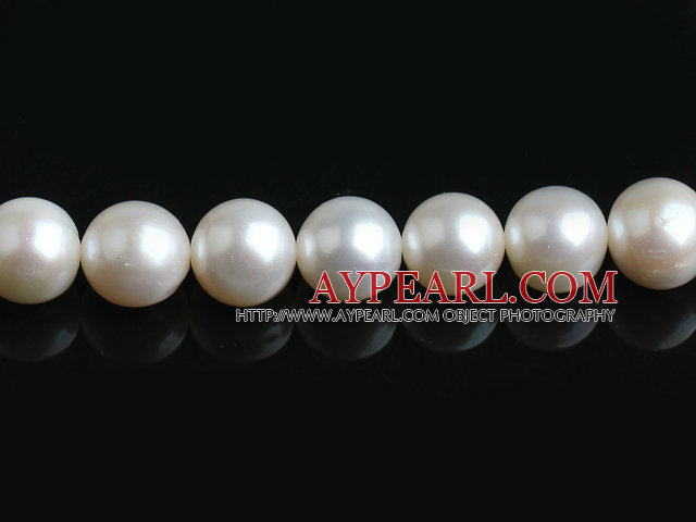 Pearl Beads, White, 10*11mm natural, Sold per 15.7-inch strand