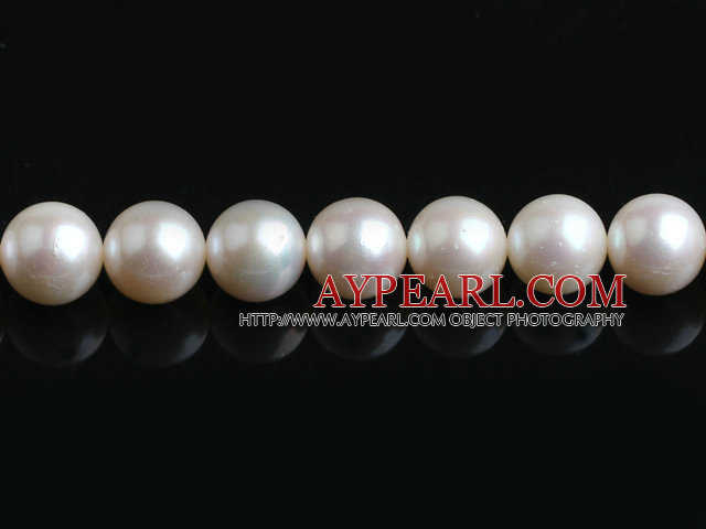 A Grade Pearl Beads, White, 10*11mm natural, Sold per 15.7-inch strand