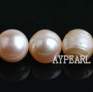 Freshwater Pearl Beads with Growth Grain, Natural Pink, 11-12mm, Nearly Round, Sold per 15-Inch Strand,11-12mm