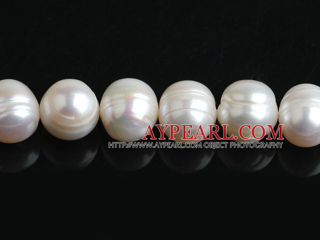Pearl Beads, White, 11*12mm natural, Sold per 15-inch strand