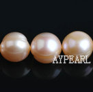 Freshwater Pearl Beads with Growth Grain, Natural Pink, 11-12mm, Nearly Round, Sold per 15-Inch Strand,11-12mm