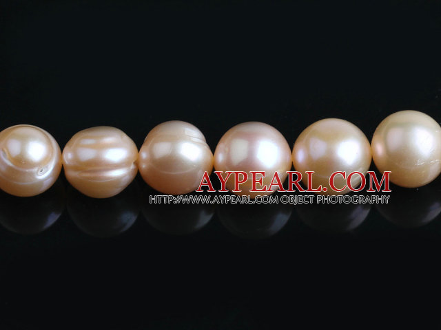 Pearl Beads, Pink, 11*12mm natural, Sold per 15-inch strand