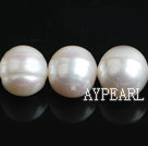 Pearl Beads, White, 11*12mm natural, Sold per 15.4-inch strand