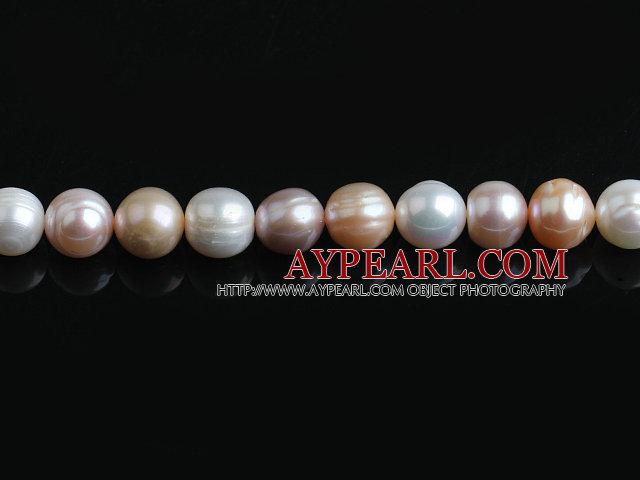 Pearl Beads, Three Color, 11*12mm natural, Sold per 15.4-inch strand