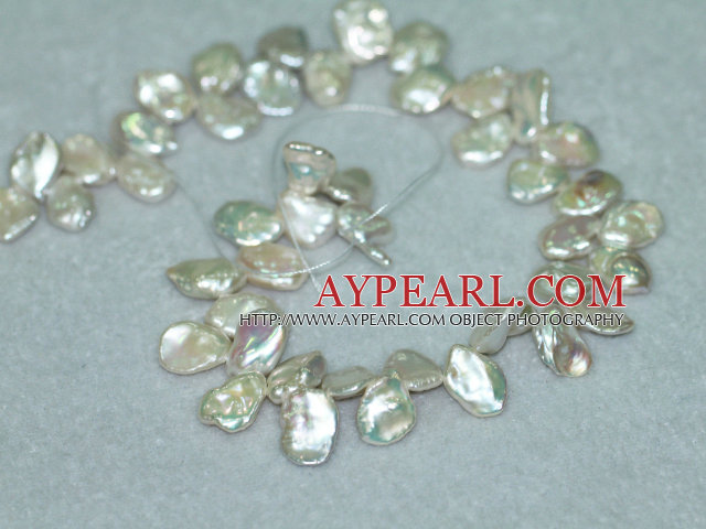 Freshwater pearl beads, white, 6*11*13mm top-drilled keshi. Sold per 15-inch strand.