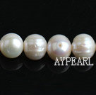 Pearl Beads, White, 9-10mm natural, Sold per 14.57-inch strand