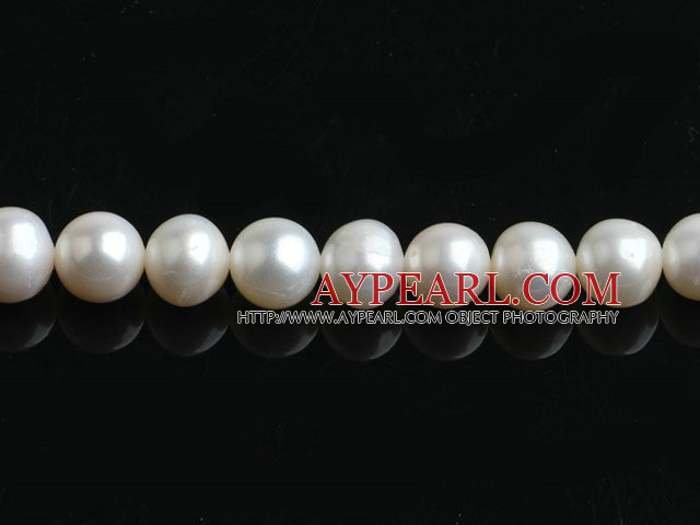 Pearl Beads, White, 8-9mm natural, Sold per 15-inch strand