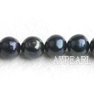 Pearl Beads, Black, 8-9mm natural, Sold per 15-inch strand