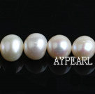 Pearl Beads, White, 9-10mm natural, Sold per 15-inch strand