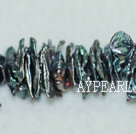 Biwa reborn freshwater pearl overlapping beads,Black,4*6*20mm
