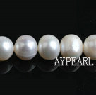 Pearl Beads, White, 9-10mm natural, Sold per 15.7-inch strand