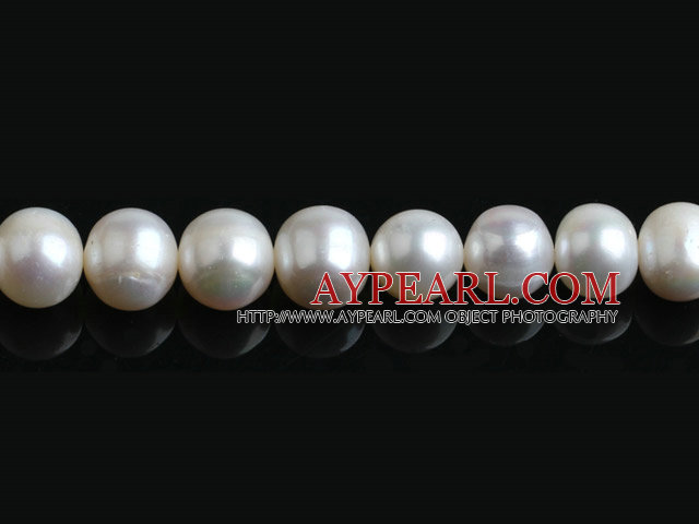 Pearl Beads, White, 9-10mm natural, Sold per 15.7-inch strand