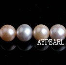 Freshwater Pearl Beads, Natural White Pink Purple Color, 9-10mm, A Grade, Round, Sold per 15.7-Inch Strand,9-10mm