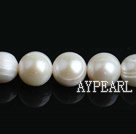 Freshwater Pearl Beads with Growth Grain, Natural White, 10-11mm, Round, Sold per 15-Inch Strand,10-11mm
