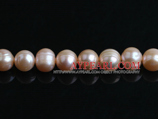 Pearl Beads, Pink, 10-11mm natural, Sold per 15.4-inch strand
