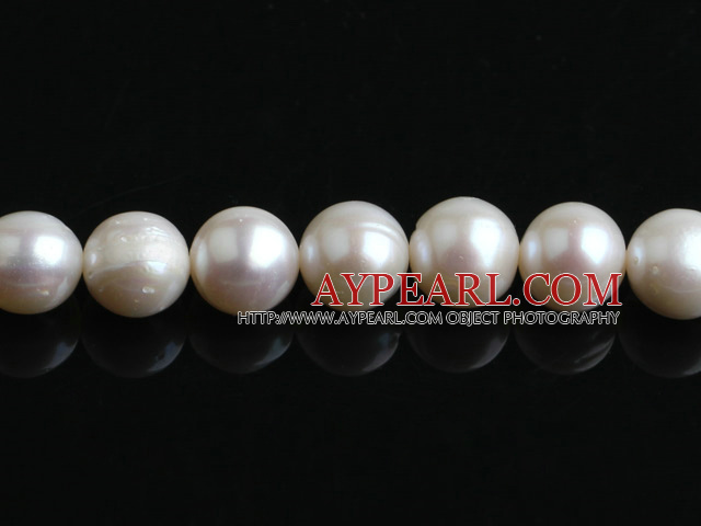 Pearl Beads, White, 10-11mm natural, Sold per 15.4-inch strand