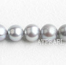 Pearl Beads, Grey, 10-11mm dyed, Sold per 15.4-inch strand