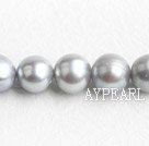 Pearl Beads, Grey, 10-11mm dyed, Sold per 15.4-inch strand,10-11mm
