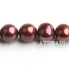 Pearl Beads, Brown, 10-11mm dyed, Sold per 15.4-inch strand