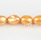 Pearl Beads, Dark Yellow, 8-9mm dyed baroque, Sold per 14.8-inch strand,8-9mm