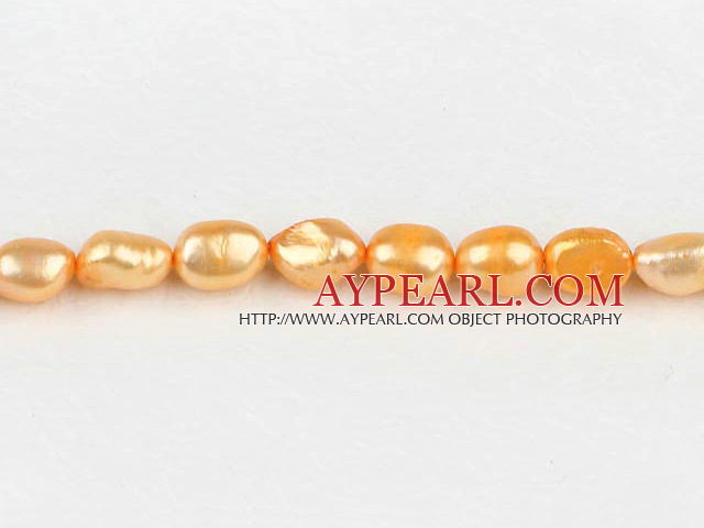 Pearl Beads, Dark Yellow, 8-9mm dyed baroque, Sold per 14.8-inch strand