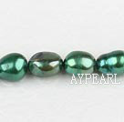 Pearl Beads, Dark Olive Green, 8-9mm dyed baroque, Sold per 14.8-inch strand