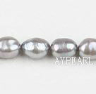 Pearl Beads, Grey, 8-9mm dyed baroque, Sold per 14.8-inch strand