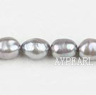 Pearl Beads, Grey, 8-9mm dyed baroque, Sold per 14.8-inch strand,8-9mm
