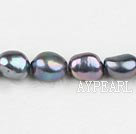 Pearl Beads, Greyish Black, 8-9mm dyed baroque, Sold per 14.8-inch strand,8-9mm