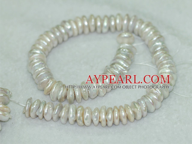 Freshwater pearl beads, white, 5*12mm coin. Sold per 15.7-inch strand.