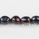 Pearl Beads, Black, 8-9mm dyed baroque, Sold per 14.8-inch strand