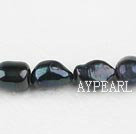 Pearl Beads, Black, 8-9mm dyed baroque, Sold per 14.8-inch strand,8-9mm