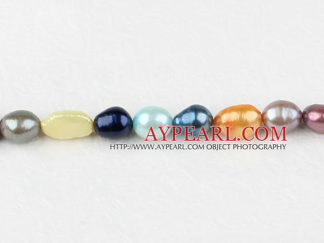 Pearl Beads, Multi Color, 8-9mm dyed baroque, Sold per 14.8-inch strand